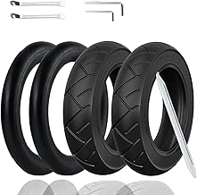 OUXI 4 Pièces Pneu Trotinette Electrique 10x2.125,Chambre a air 10x2.125 et Pneu Extérieur pour Trottinette Électrique Avant/Arrière,10 Pouce Intérieur Pneus à air Double Épaisseur Caoutchou Pneus