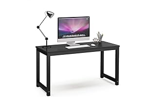 Tribesigns Black Metal Desk: Spacious and Sturdy Home Office Workspace