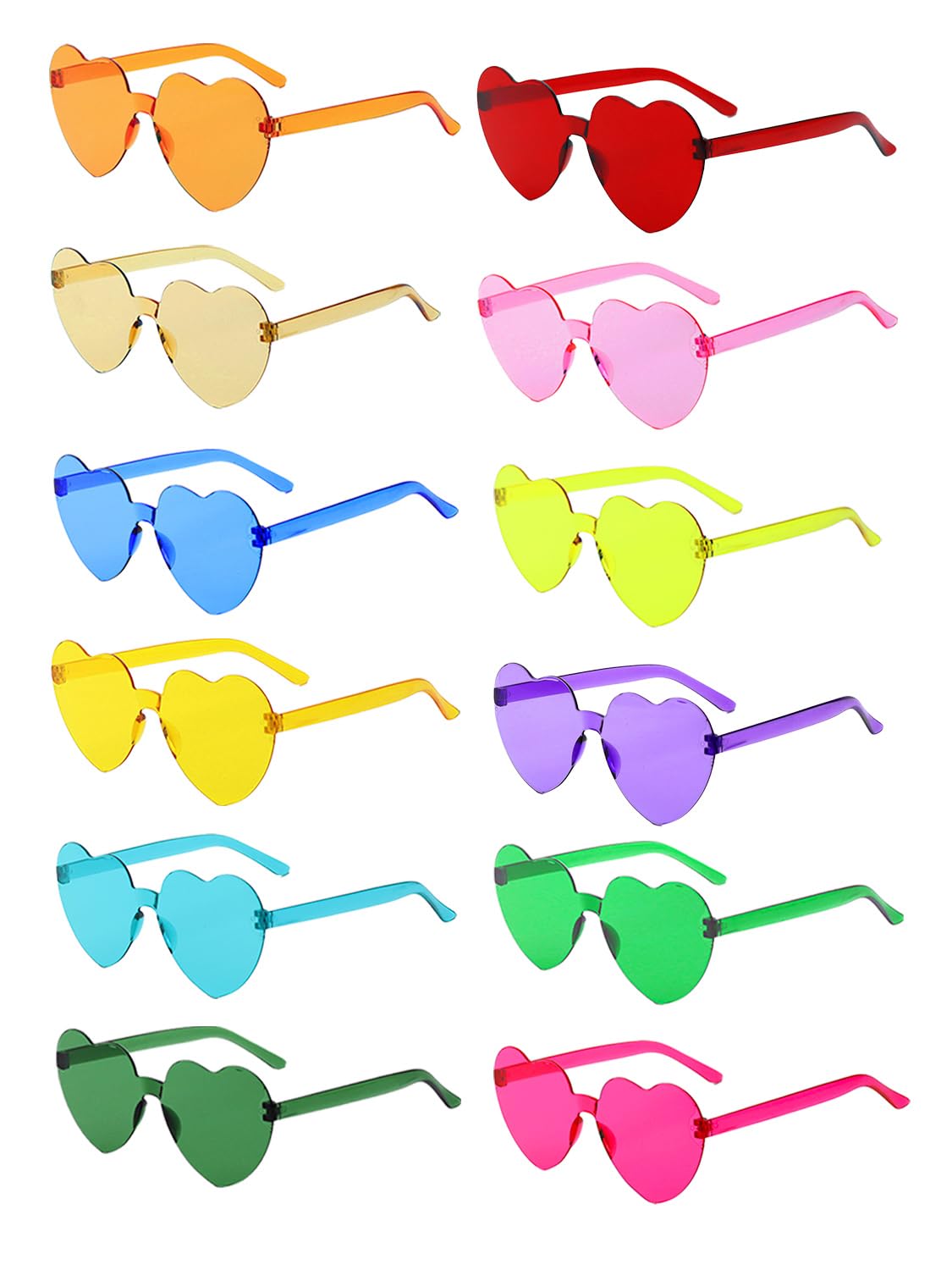12/24/36 Pair Party Sunglasses Bulk Heart/Star Shaped for Kids Adults