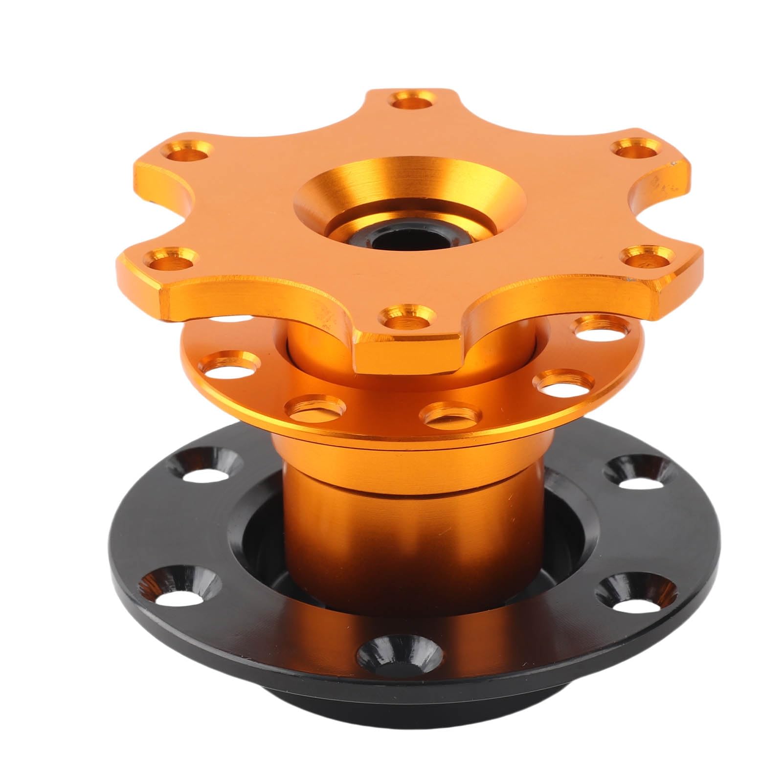 Adaptador de volante universal liberación rápida, ajuste ceñido, fabricado en aluminio y hierro resistente a la corrosión arañazos, compatible con mayoría volantes