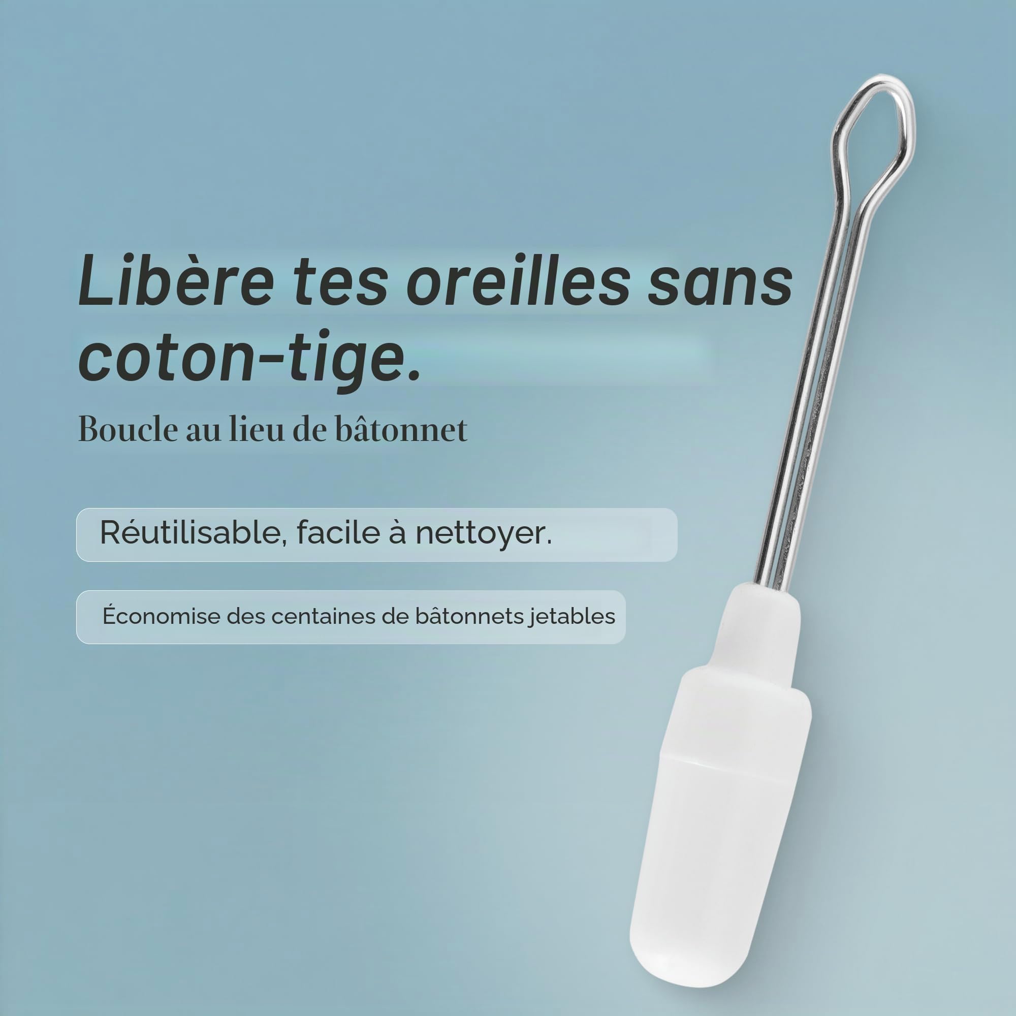 SCHWERTKRONE® Lot de 2 nettoyants d'oreille [CUILLÈRES À OREILLES] – Nettoyeur d'oreille pour adultes – Nettoyeur d'oreilles – Nettoyage des oreilles – Cuillère pour enlever le cérumen – Curette