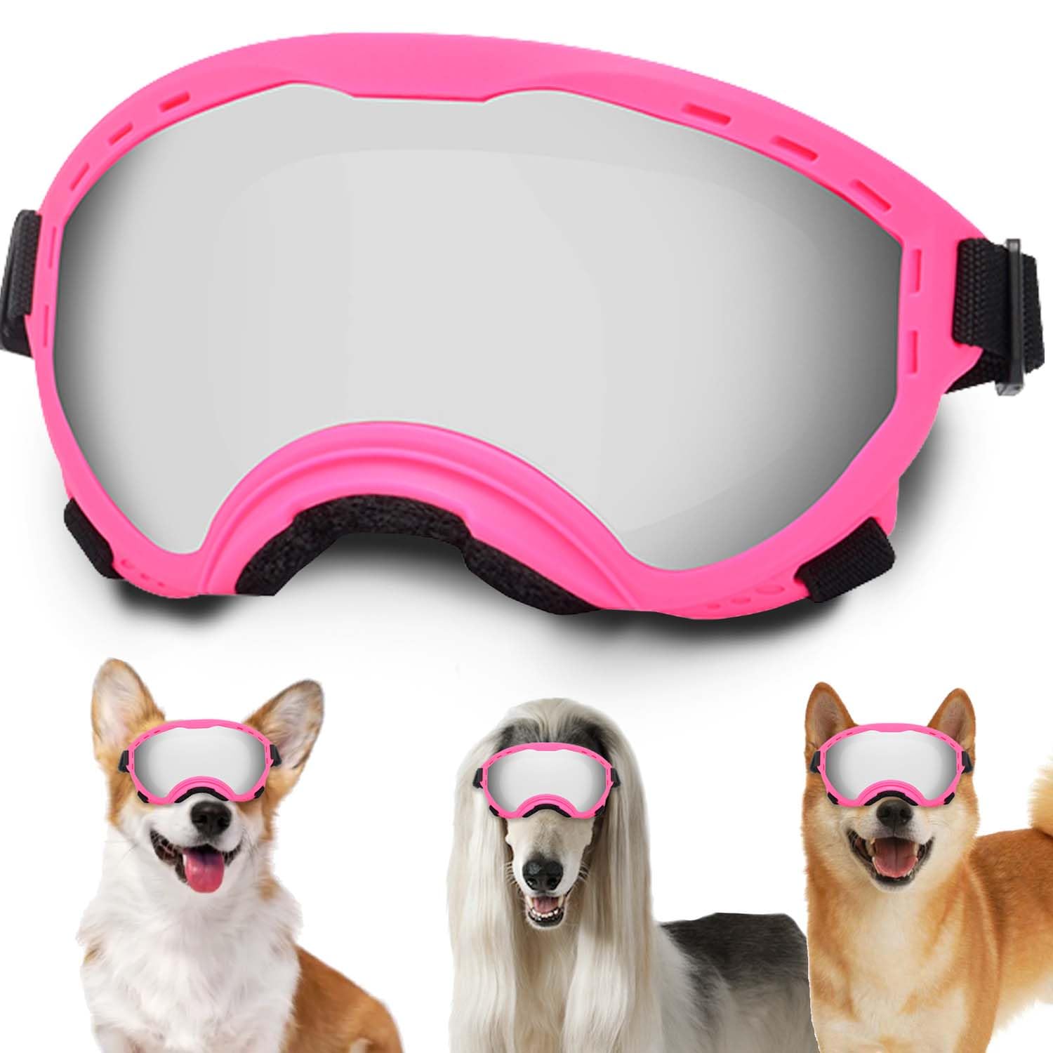 Photo 1 of Dog Sunglasses with Adjustable Strap, UV Protection, Winproof Puppy Sunglasses, Suitable for Dogs Eyes Protection,Soft Dogs Goggles