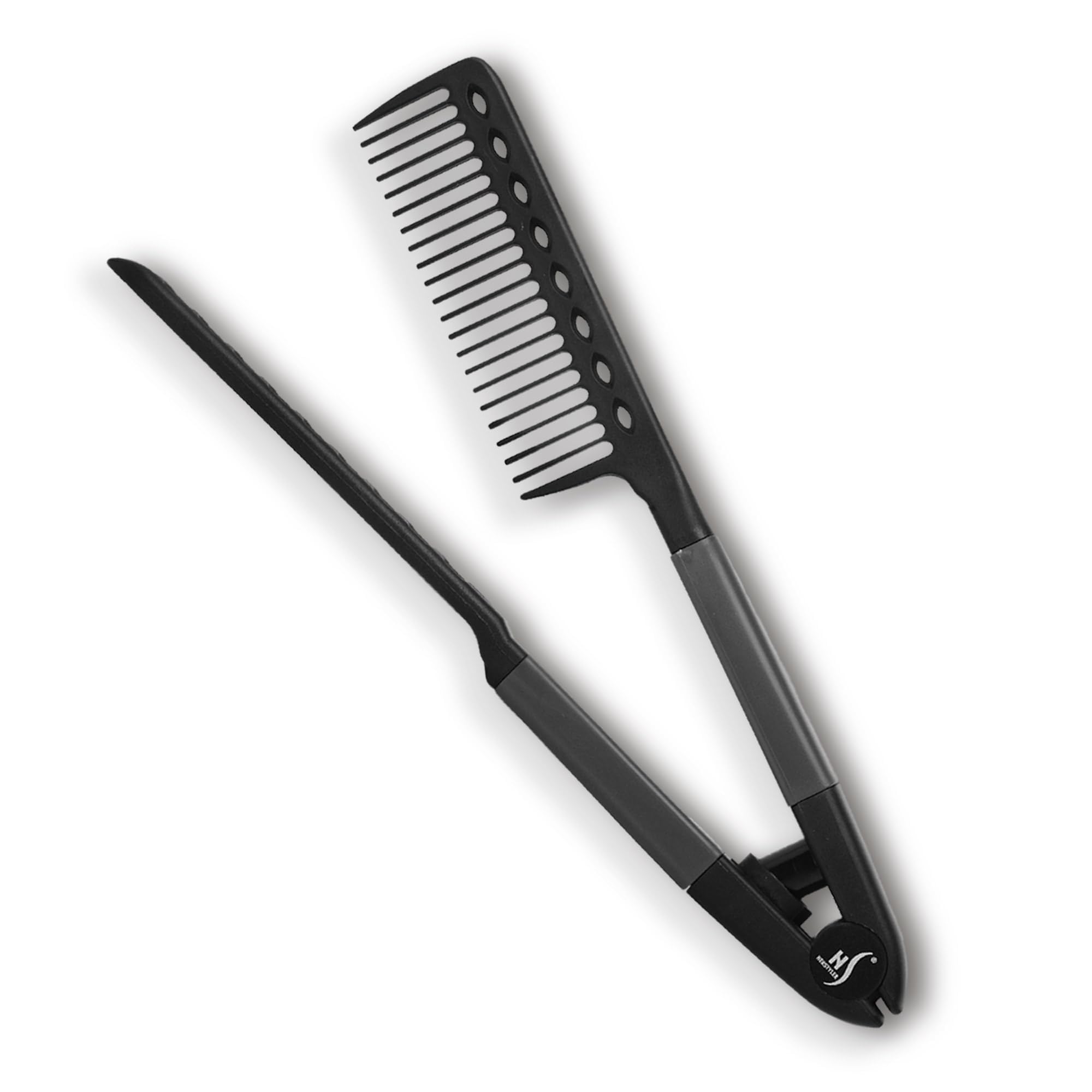 HerStyler Hair Comb For Straightening - Protects Hands - No More Knots - Styles Like A Pro - Versatile Hair Styling Comb - Travel Friendly (Black, Plastic, Dry Hair, 1 Count Pack of 1)