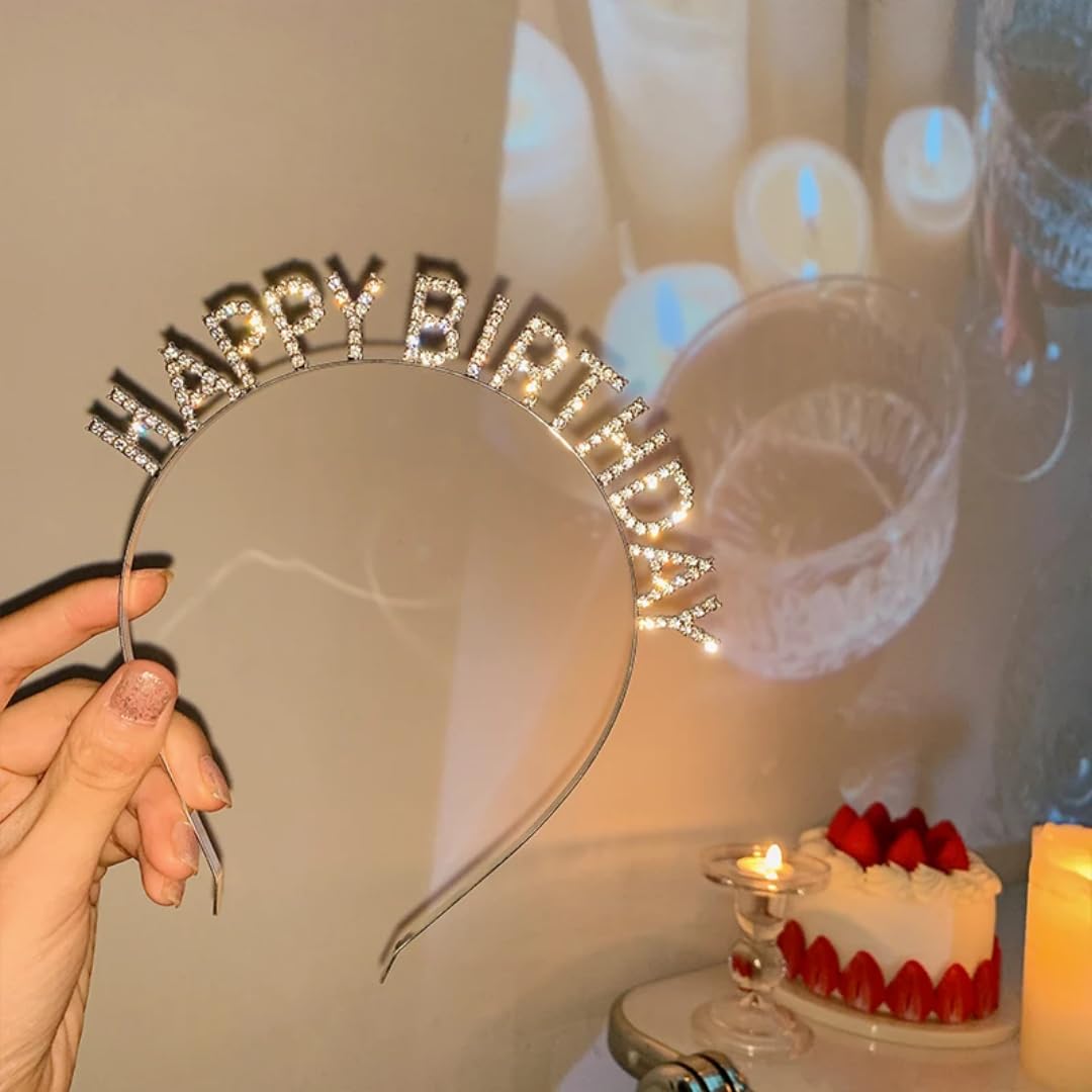 Happy Birthday' Headband for Women, Gold | Queen Crown Hairband | Gifts for Best Friend, Sister, Teenager | Birthday Decorations Items