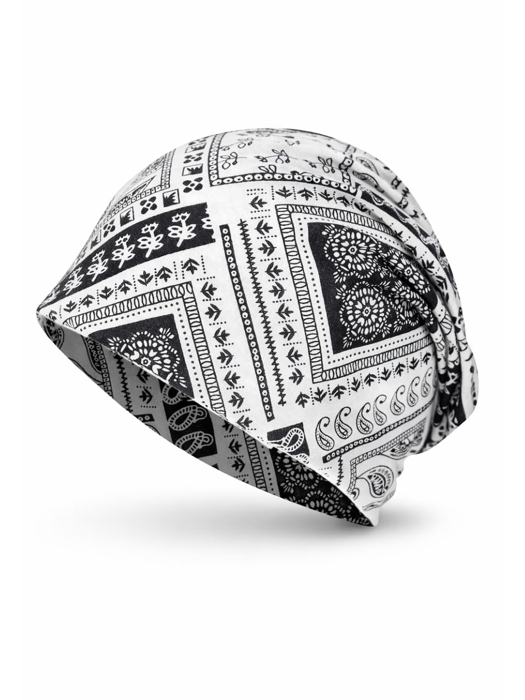youstylo - you are priority Youstylo Unisex Leaf Print Cotton Beanie Cap | Soft Stretchable Slouchy Bandana Skull Cap for Men & Women | Lightweight Breathable Headwrap for All Seasons-picture-23