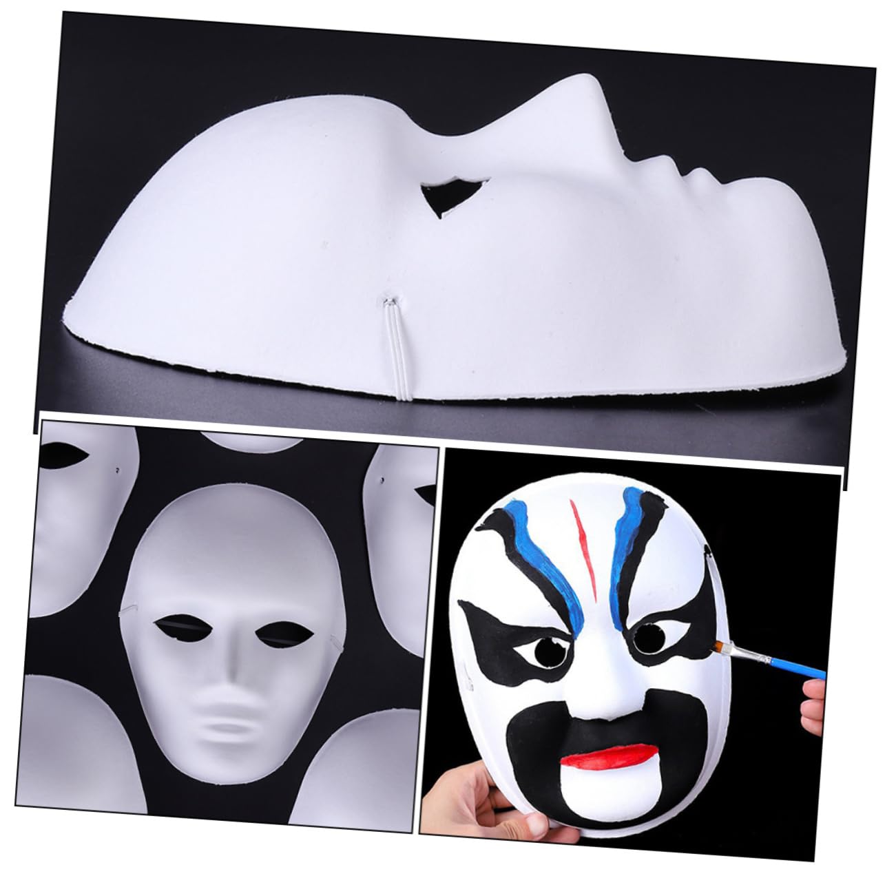 LIFKOME 36pièces Masques Pulpé à Peindre Lot De Masques Pour Et Accessoires De Mascarade Et Décoration