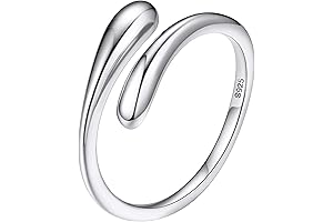 Teardrop Silver Birthstone Ring for Women