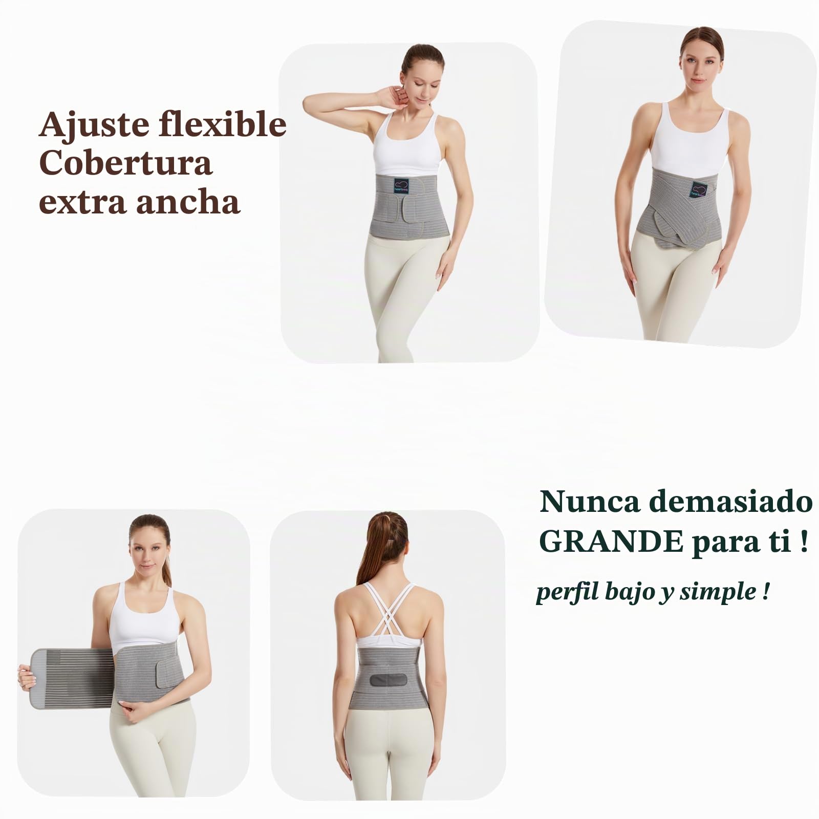 Banda gástrica postnatal, banda gástrica para cuidados postoperatorios, cinturón lumbar/pélvico ajustable para sujeción abdominal y lumbar