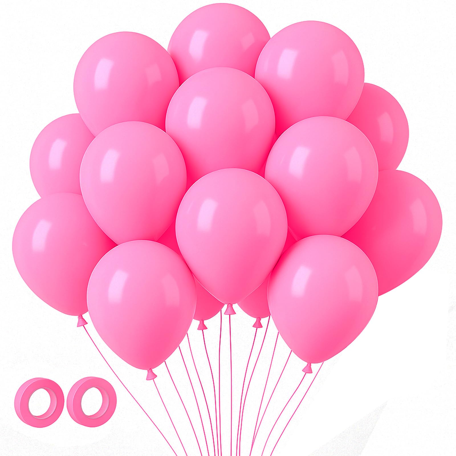 Voircoloria 105pcs Pink Party Latex Balloons, 12inch