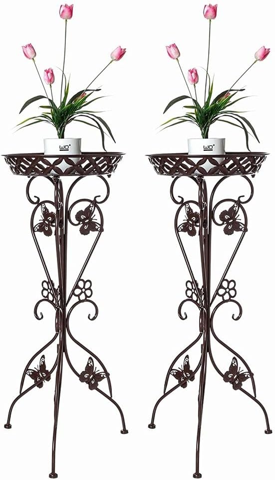 2pcs Flower Rack Plant Stand Multi Flower Stand Shelves Bonsai Display Shelf Yard Garden Patio(white-Patch five-pointed star4)