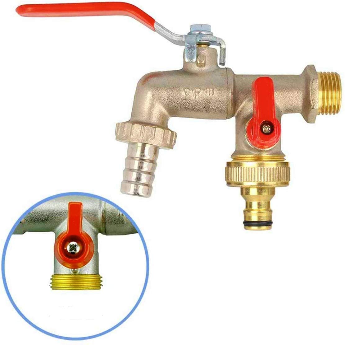 JZK 4 Raccordi In Ottone Da 3/4 Per Tubo Da Giardino: Connettori Per Rubinetto Esterno, Adattatori Robusti E Anti-ruggine - 2