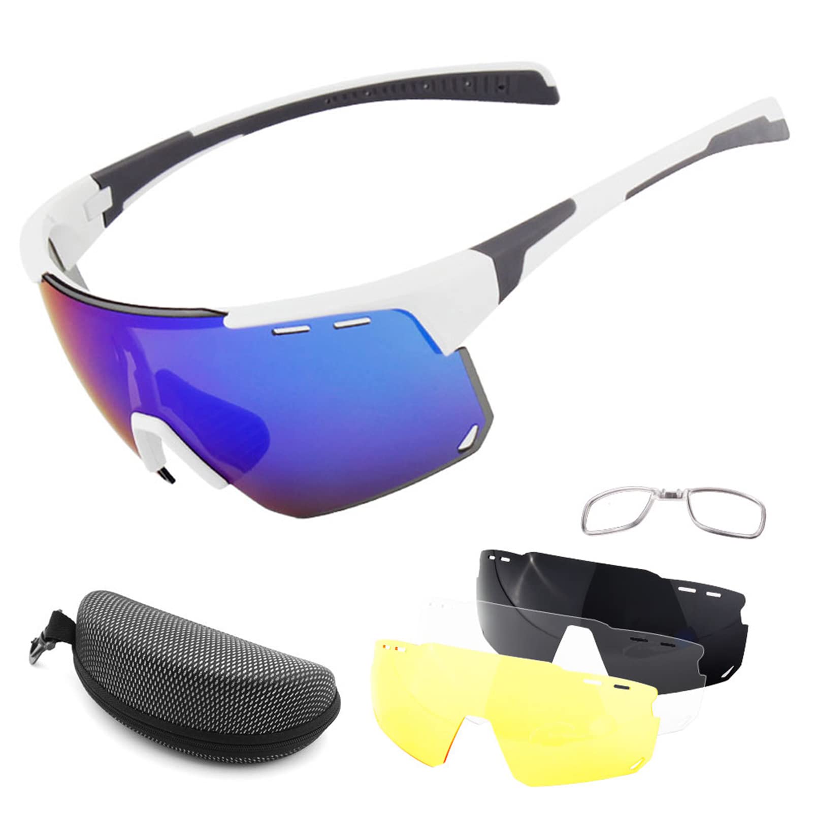 Cycling Glasses with 3 Interchangeable 