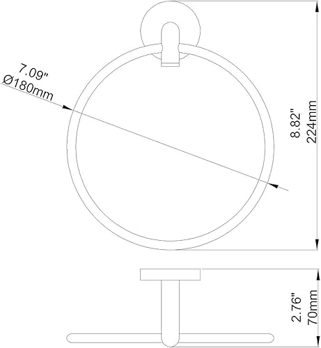Miniatura 8 de Toallero negro para baño, toallero de mano moderno estilo hotel montado en la pared, toallero de mano contemporáneo, negro mate, 077060-MB Leo Seires