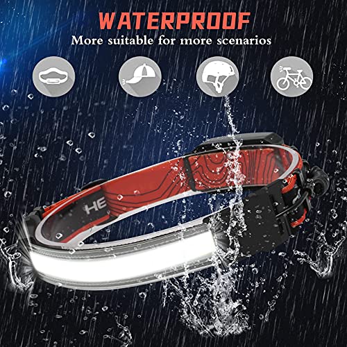 image for LoTanop Rechargeable Headlamp 2 Pack, 230° Illumination Wide Beam Hea