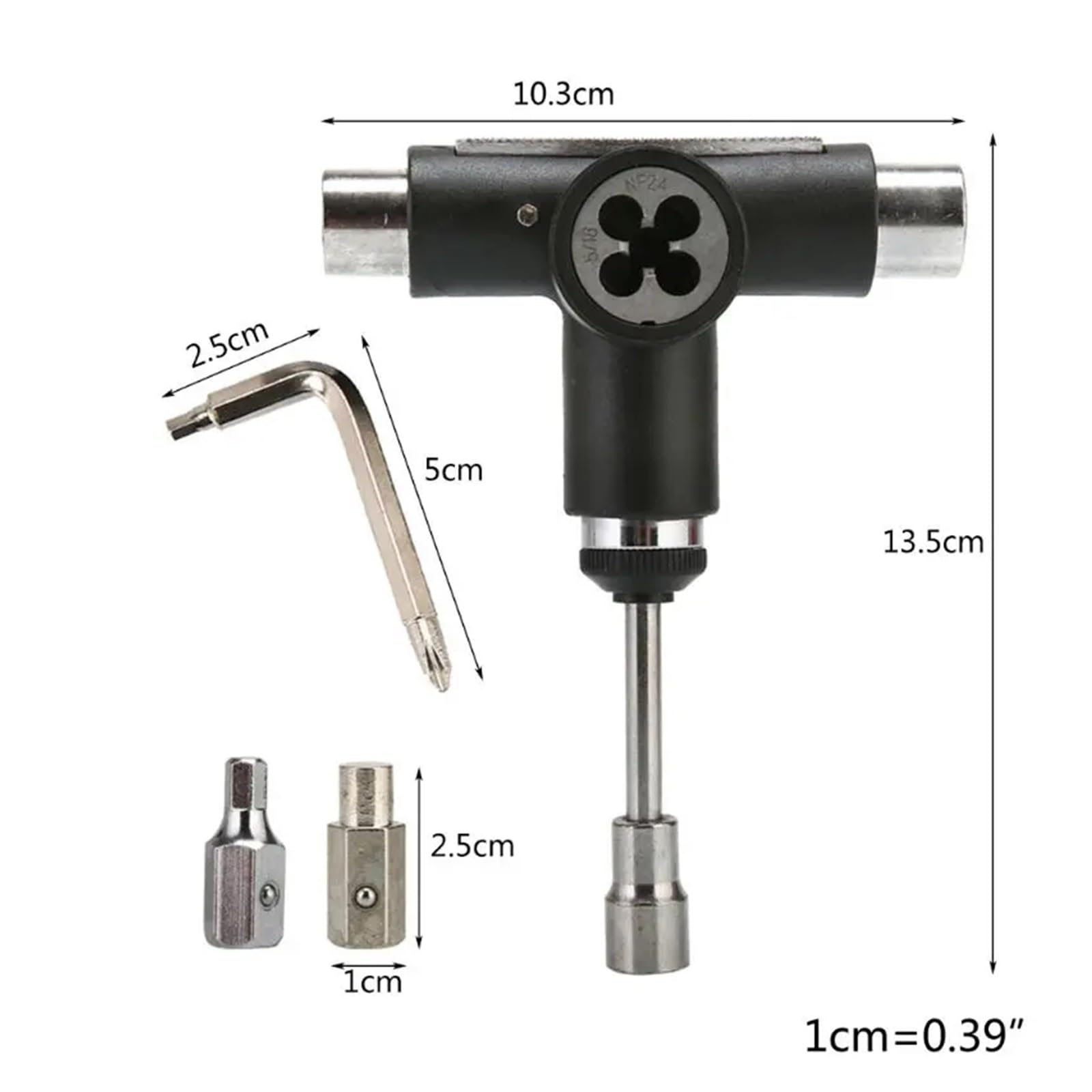 Kit De Tornillería Para Monopatín Herramienta for monopatín, patín de ruedas, ajuste de patinete, tabla larga, herramientas de reparación de tabla de pescado, llave de cabeza Skateboard Hardware ( Col