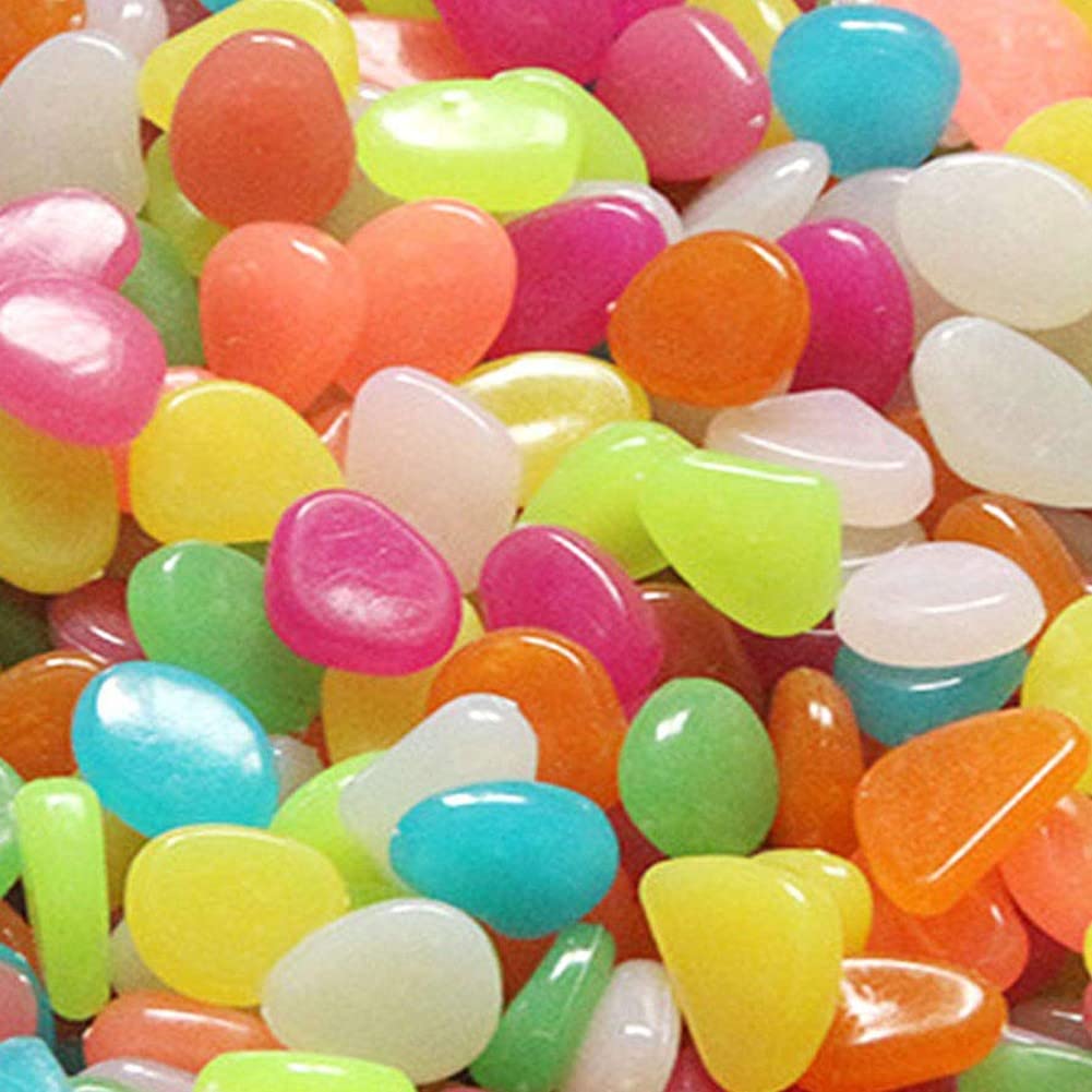 RANRAO Lot de 200 galets phosphorescents pour décoration d'intérieur, allée, aquarium, jardin, terrasse et aquarium