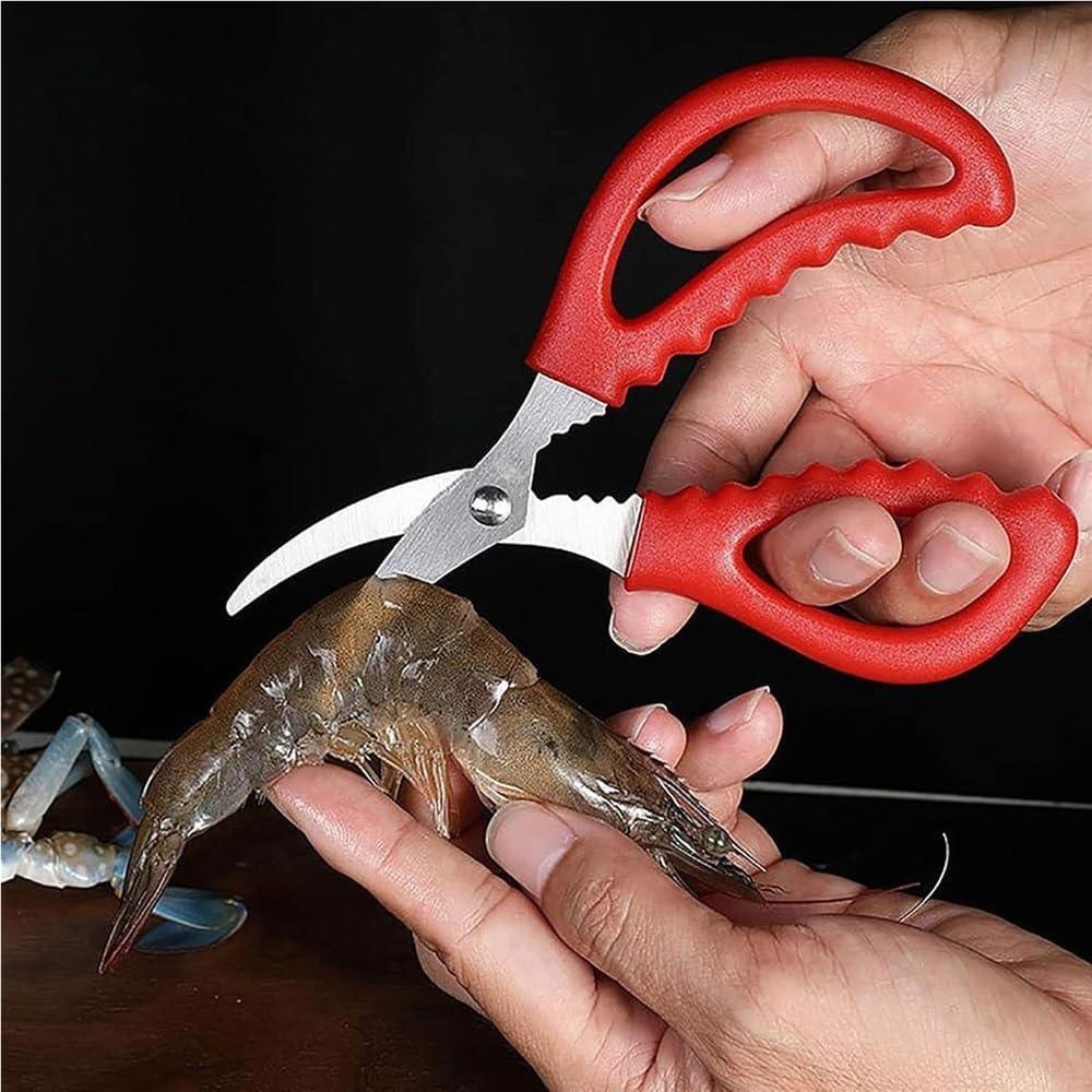 Kitchen Scissors, Household Seafood Lobster And Crab Strippers, Shop And Restaurant Tools.(Black)
