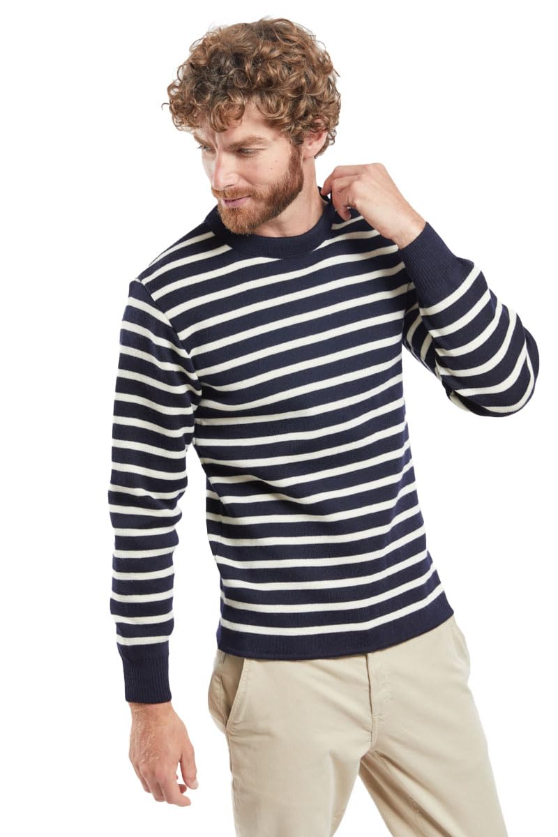 Armor Lux Men's Pull Marin Rayé Fouesnant Homme Jumper, Rich Navy/Nature, 3