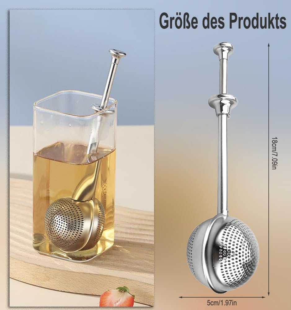 3-teiliges Teesieb Set Aus Edelstahl - Praktische Teeballs Mit Teleskopgriff