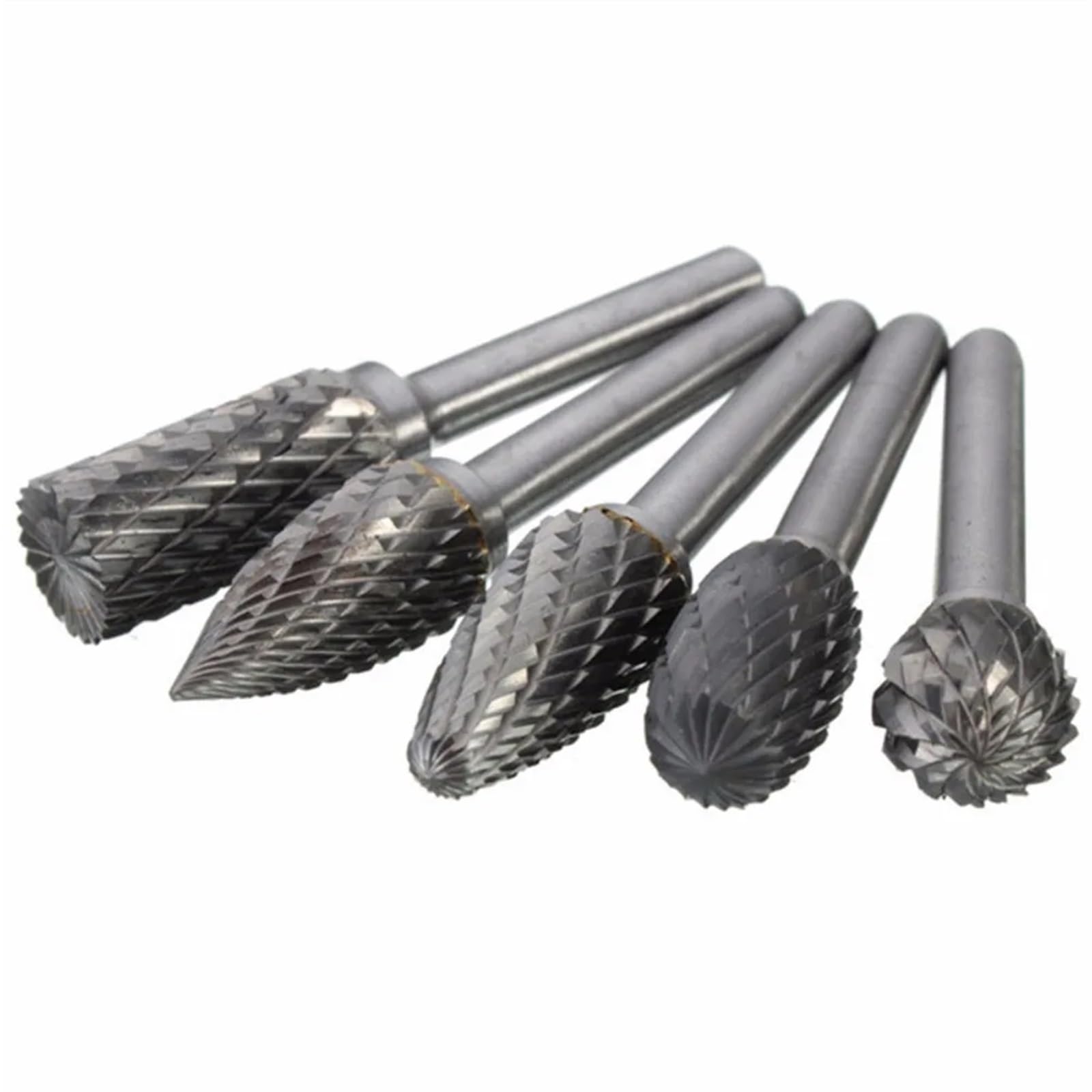 5 szt. węglik wolframu podwójny rowek pilnik obrotowy narzędzia szlifierskie 6 mm chwyt 12 mm głowica metalowa rzeźba w drewnie