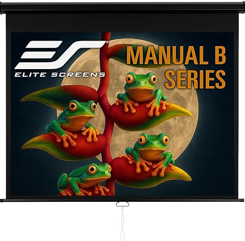 Elite Screens Manual B - Pantalla de proyector desplegable manual de 110 pulgadas, diagonal de 169 diagonal 4K 8K 3D Ultra HDR HD listo para cine en