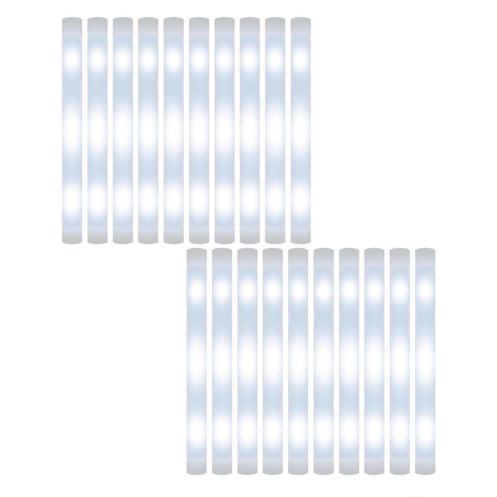 Generic 30 Pezzi Glow Rod Bastone Luminoso LED Schiuma per Feste Bambini Asta Spugna Luminosa Lunga Durata Gadget Divertente Animazione Adatto per Matrimoni E, 20 pezzi