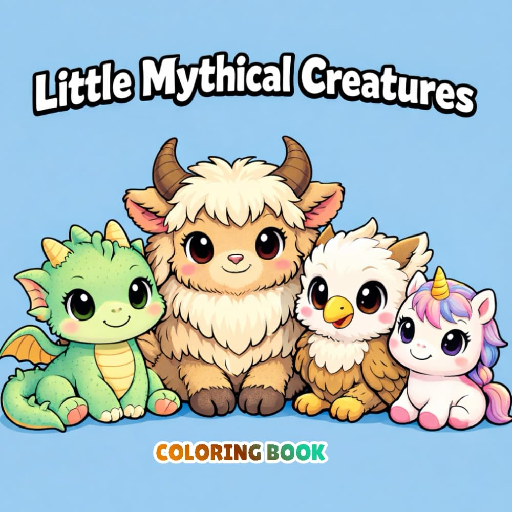 Little Mythical Creatures Coloring Book: For all ages