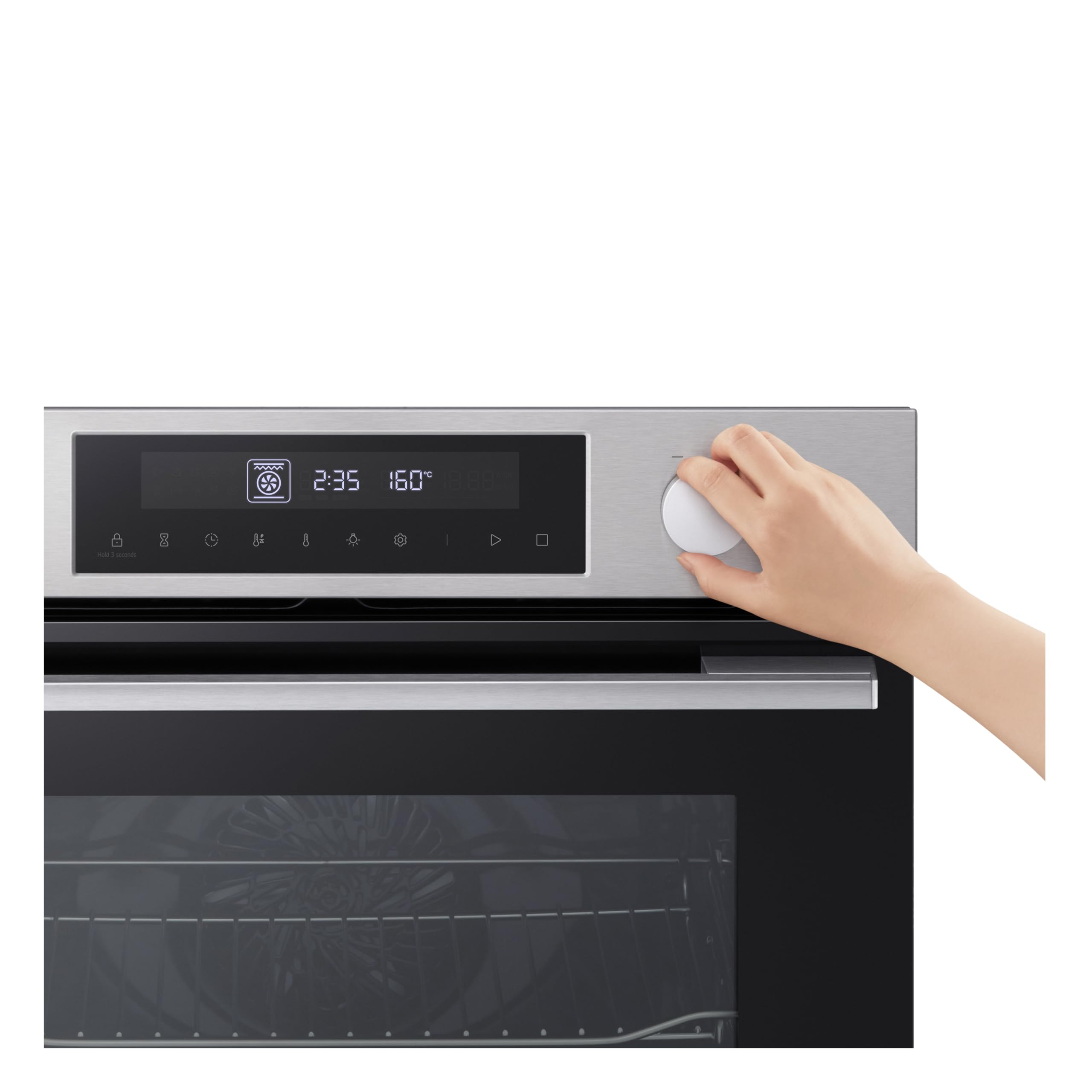 LG WS5D7210S Forno da Incasso Classe A, 72L, 11 Programmi di Cottura, Modalità Friggitrice ad Aria, Grill, Lievitazione, Pizza, Temperatura Massima 250°C, Potenza 3200 W, Wi-Fi