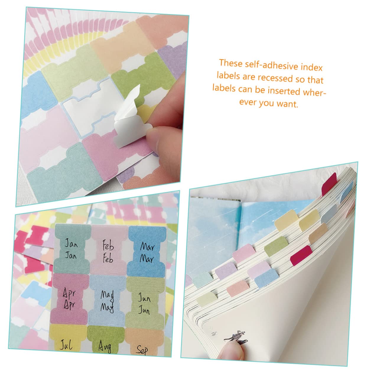 4 Set Etichette Adesive Colorate Scrivibili Per Libri Divisorie Spesse Resistenti Tab Indicizzatori Autoadesivi Per Quaderni E 50 Fogli*4