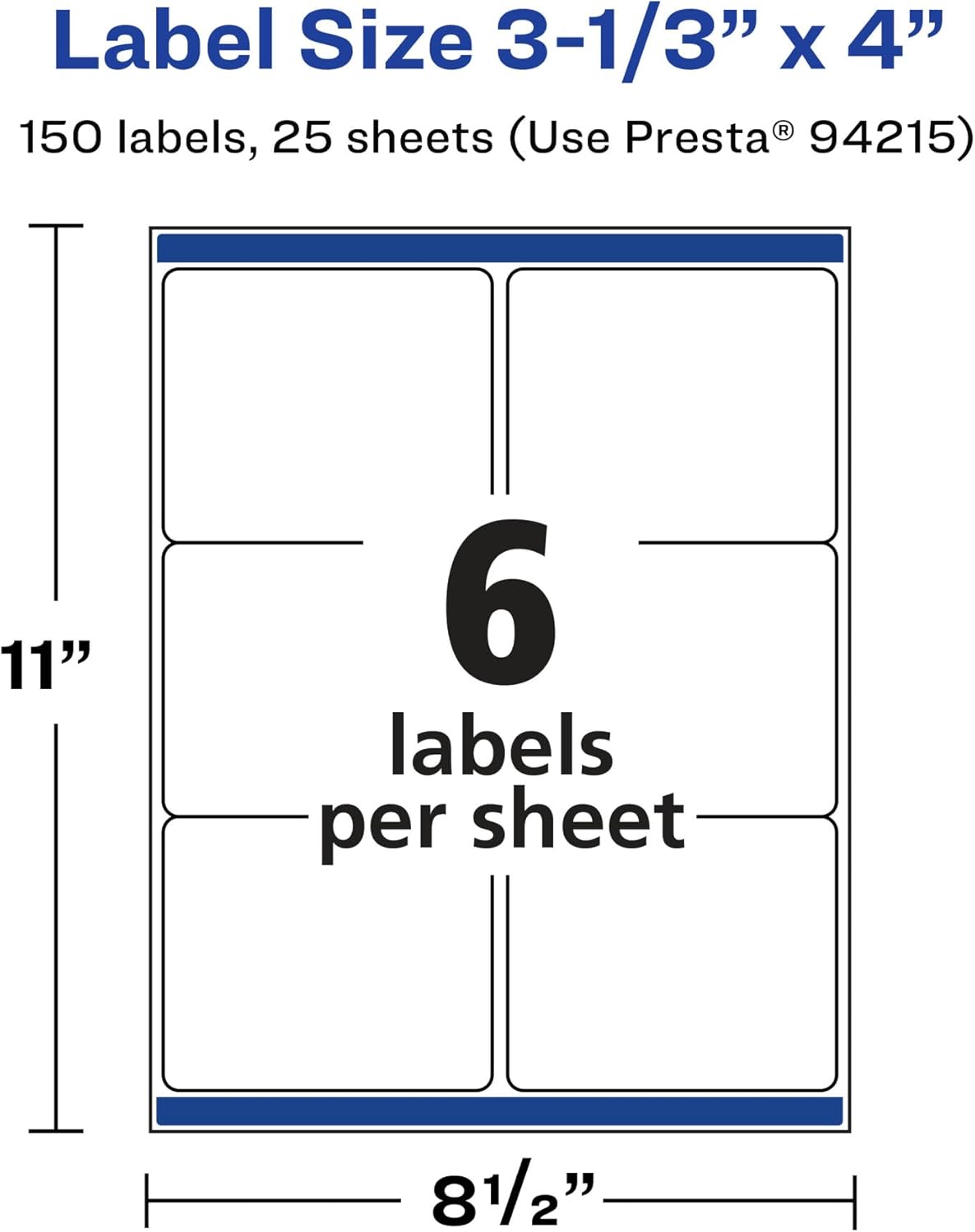 Avery Printable Durable White Rectangle Labels, Sure Feed Technology, 3-1/3" x 4", Waterproof Labels, Laser & Pigment-Based Inkjet Compatible, 150 Total