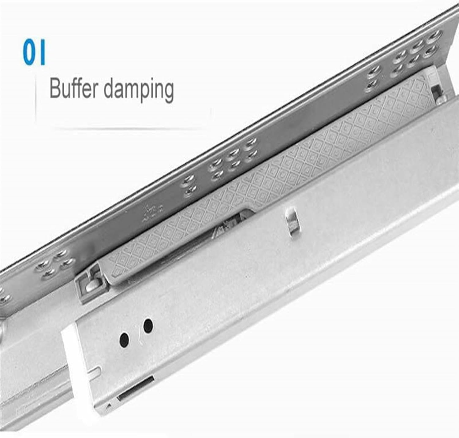 Hardware Full Extension Side Mount Drawer Slides 3-Section Bottom-Mounted Hidden Damping Slide Rail with Disassembly Device Cabinet Drawer Buffer Guide Silent(300mm)