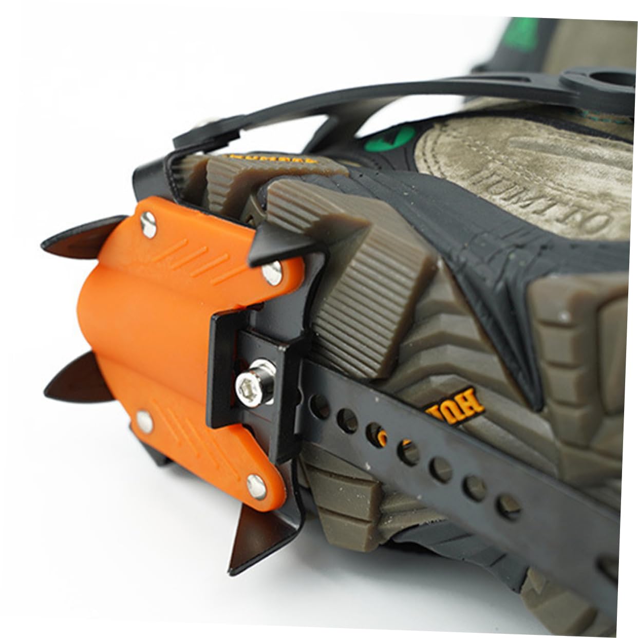 Happyyami 1set Non- Shoe Cover Outdoor Ice Crampons for Boots Sports Shoes Lightweight Portable Cleats for Hiking Mountaineering Design