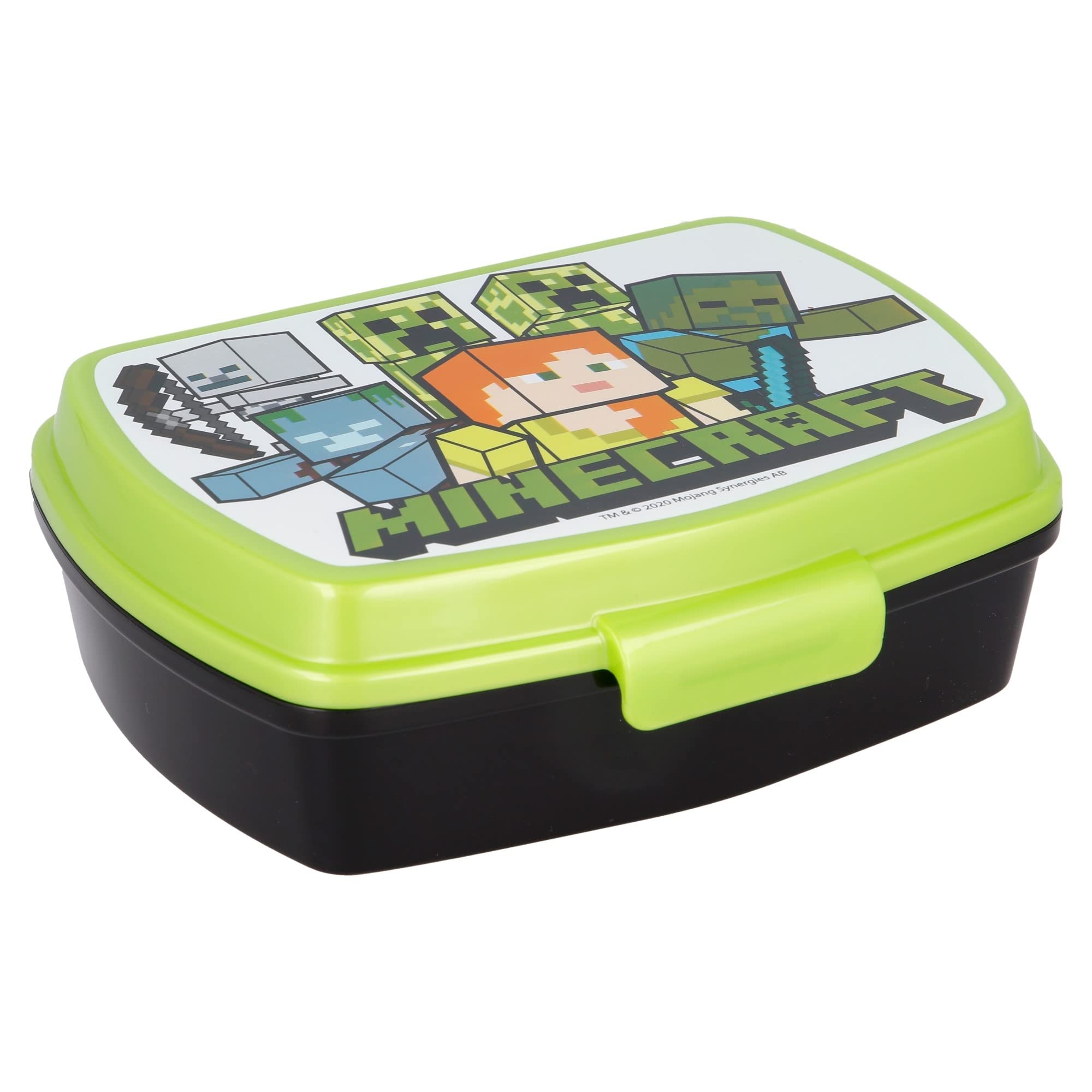 Stor Minecraft Junior Lunch Box, 16 cm x 12 cm x 5 cm Size, Green/Black