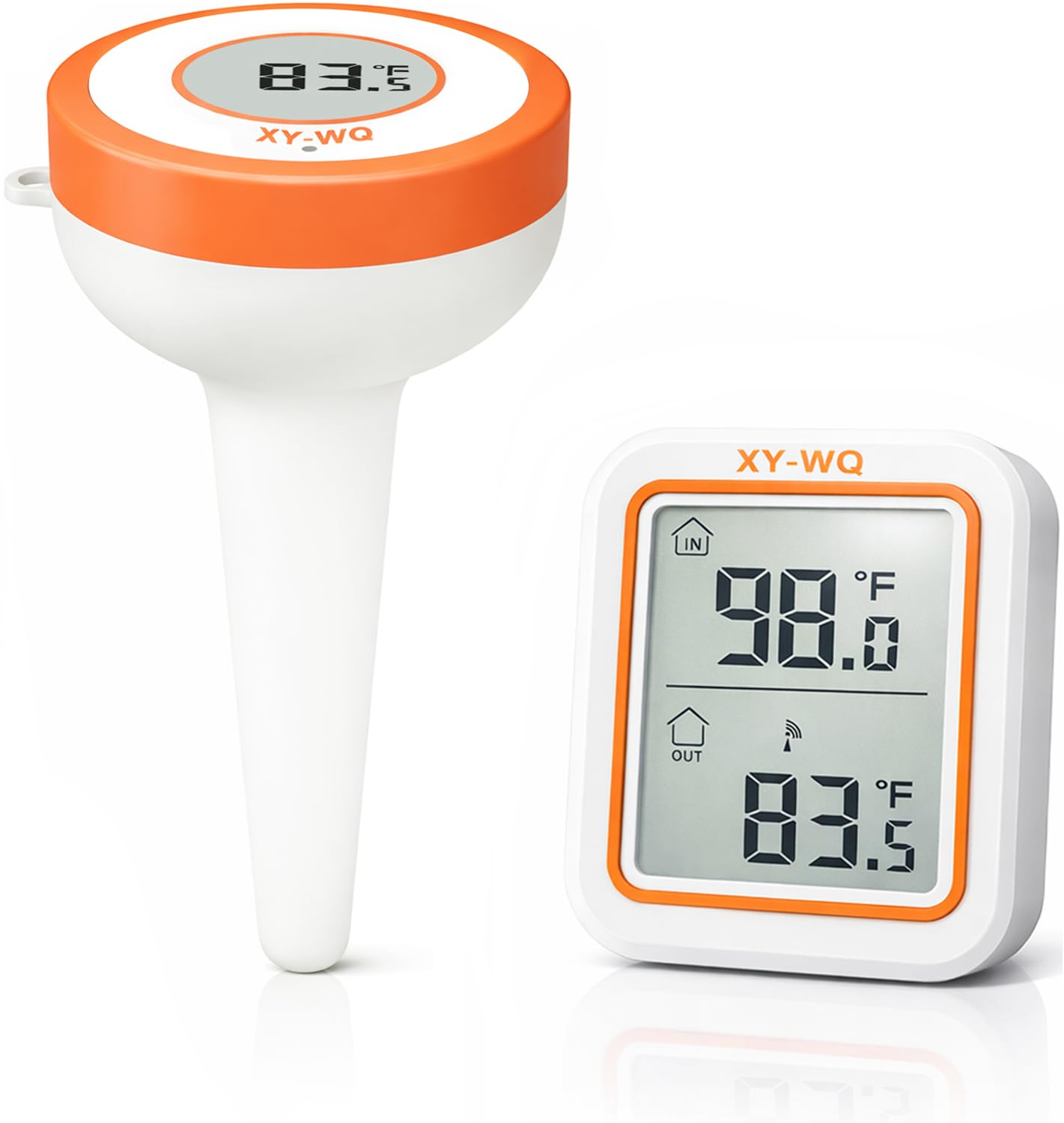 XY-WQ Wireless Pool Thermometer with Indoor Monitor, IPX8 Waterproof Floating Digital Water Thermometer, Up to 500 ft Range, Large Easy-Read Backlit Display for Pool, Spa, Hot Tub, Pond, Cold Plunge-image-7