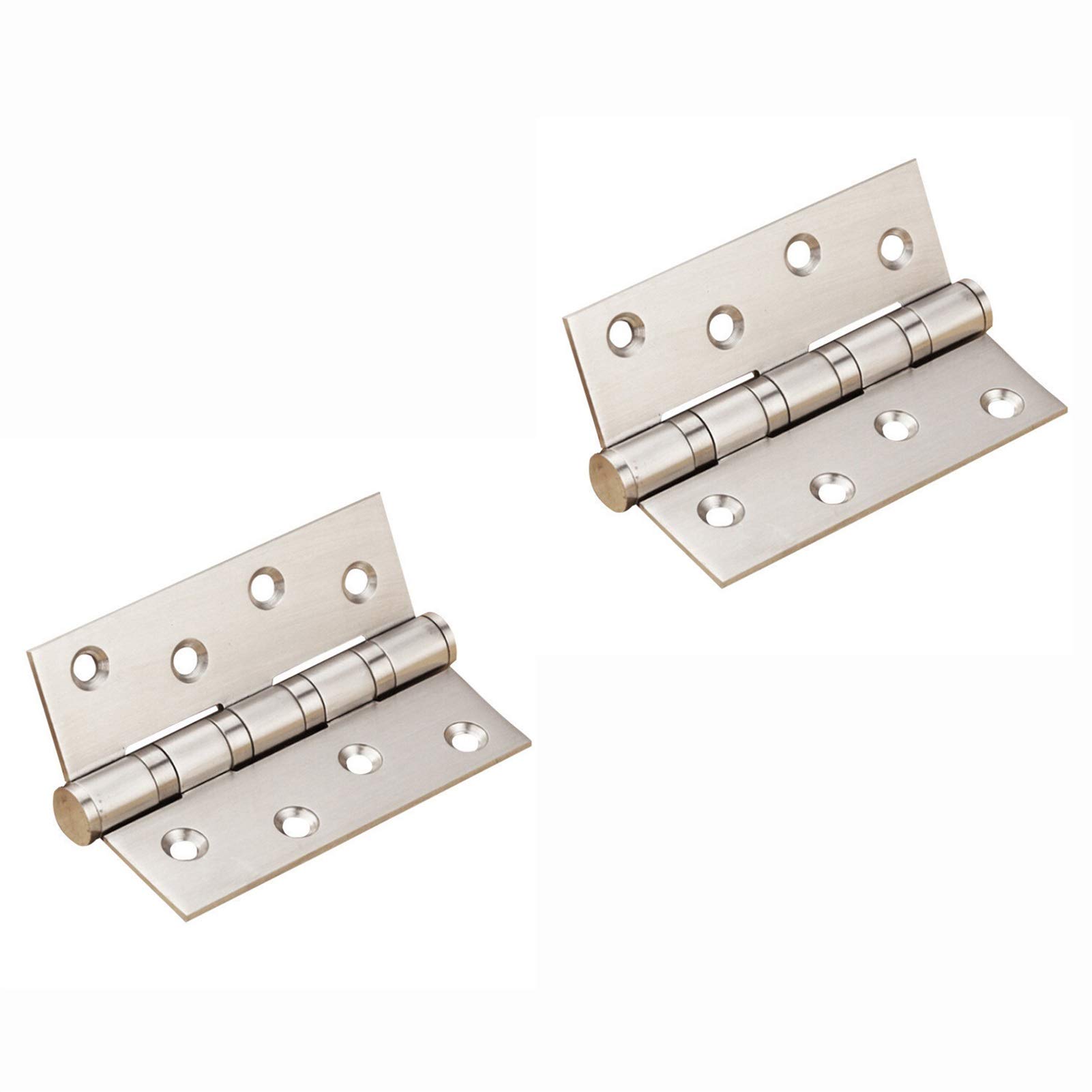 2PCS 4 Inch Ball Bearing Recessed Hinges, Stainless Steel Door with Screws, Furniture Closet Hinge