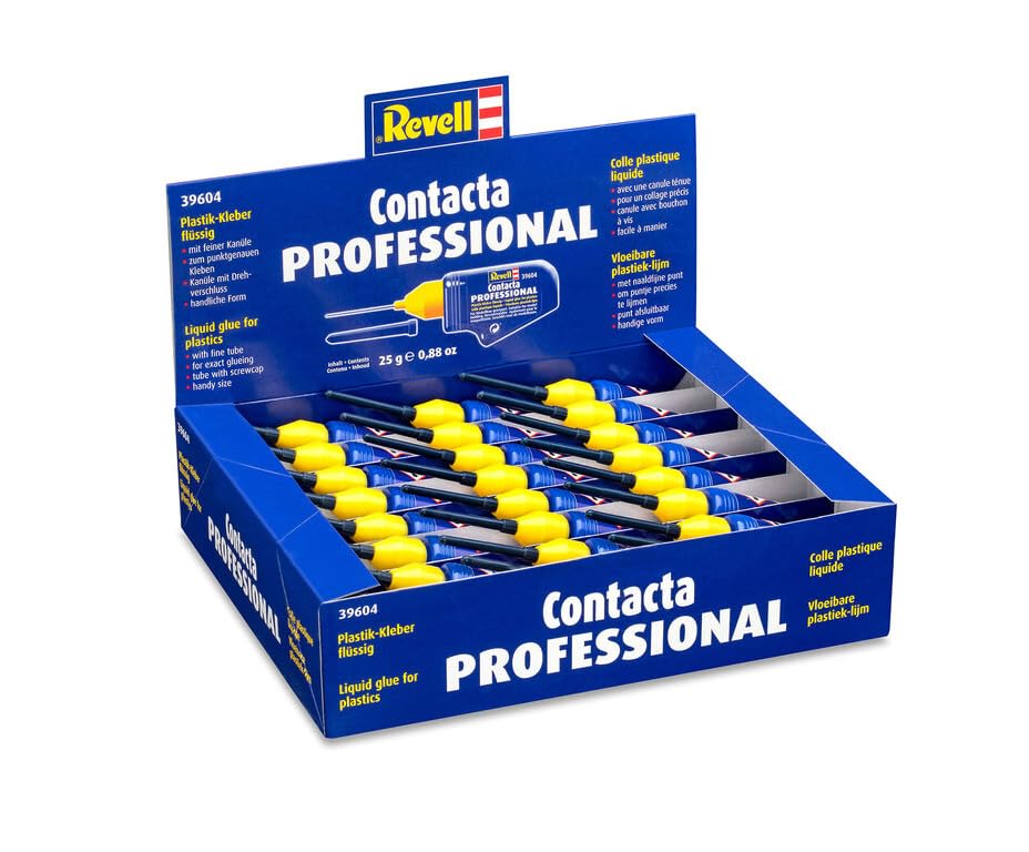 24 PACK Bulk Revell Contacta Professional Liquid Glue & Needle for Plastic 25g