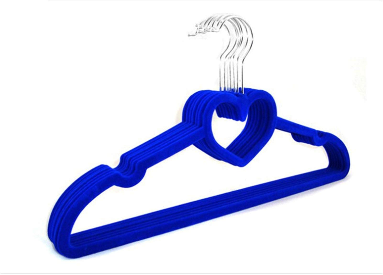 Cintres en velours coloré coeur aimant pour penderie et portant de veste