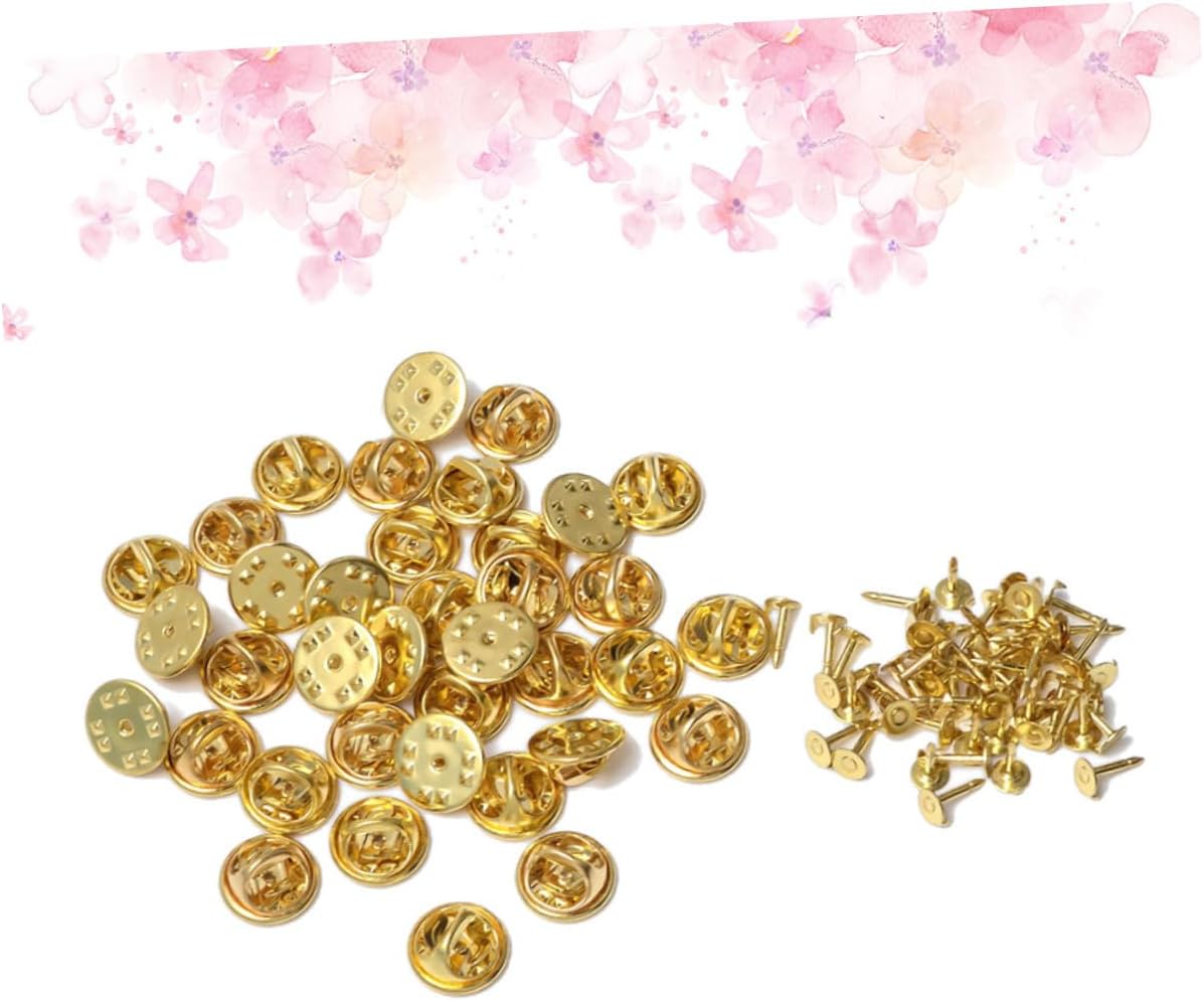 Didiseaon 100sets Brooch Badge Accessories Pin Backs Tie Tacks Lapel Pins Clasps for Jewelry Making DIY Jewelry Accessories