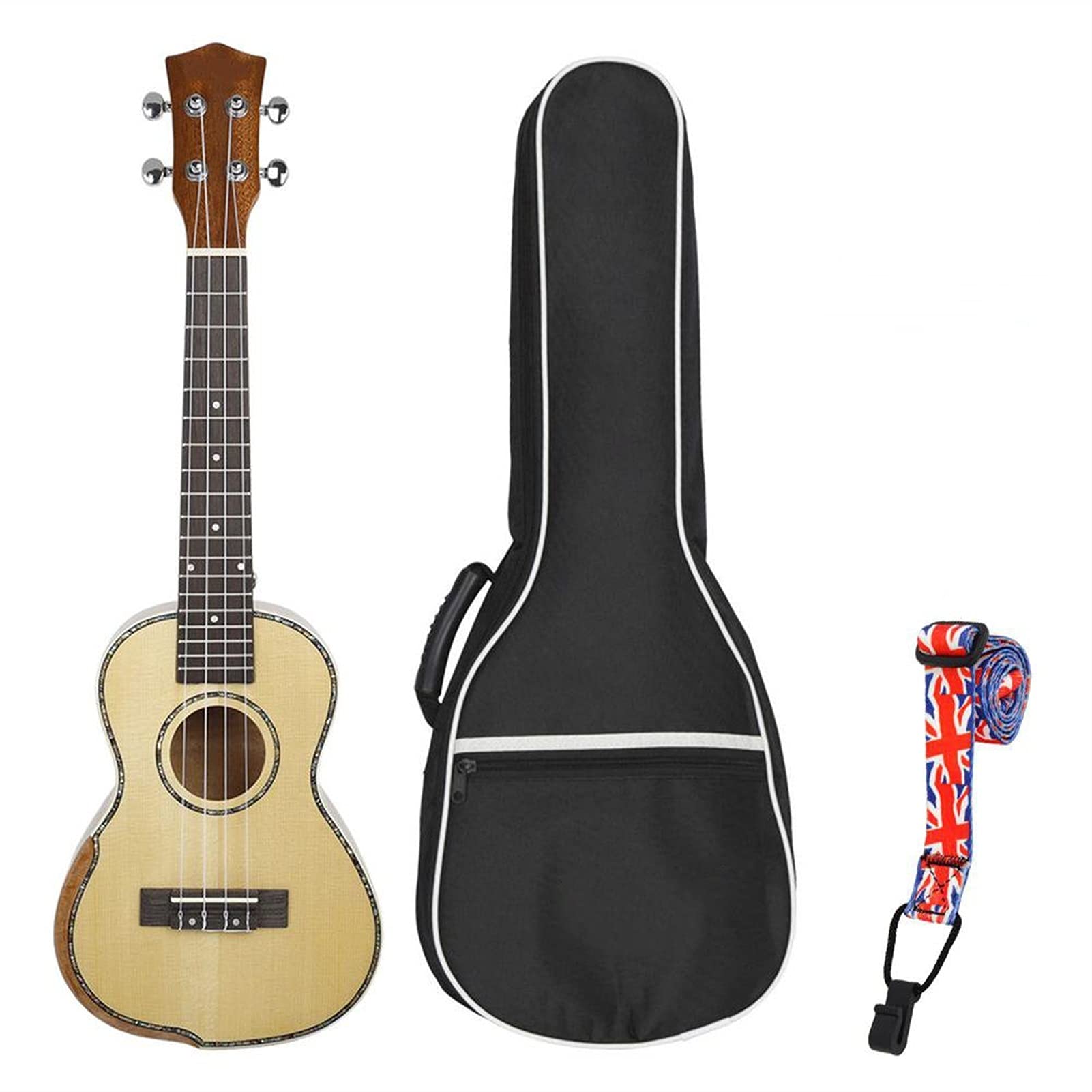 Ukulele koncertowe Początkujący Ukulele 23- calowe Koncert Panel Świerkowy Ukulele Klasyczna Gitara Ukelelowa Z Torbą String Pasek Capo