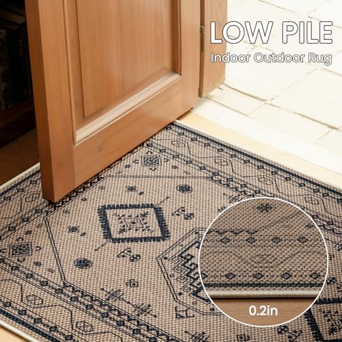 Tapete decorativo boho 2x3 lavable antideslizante miniatura 5