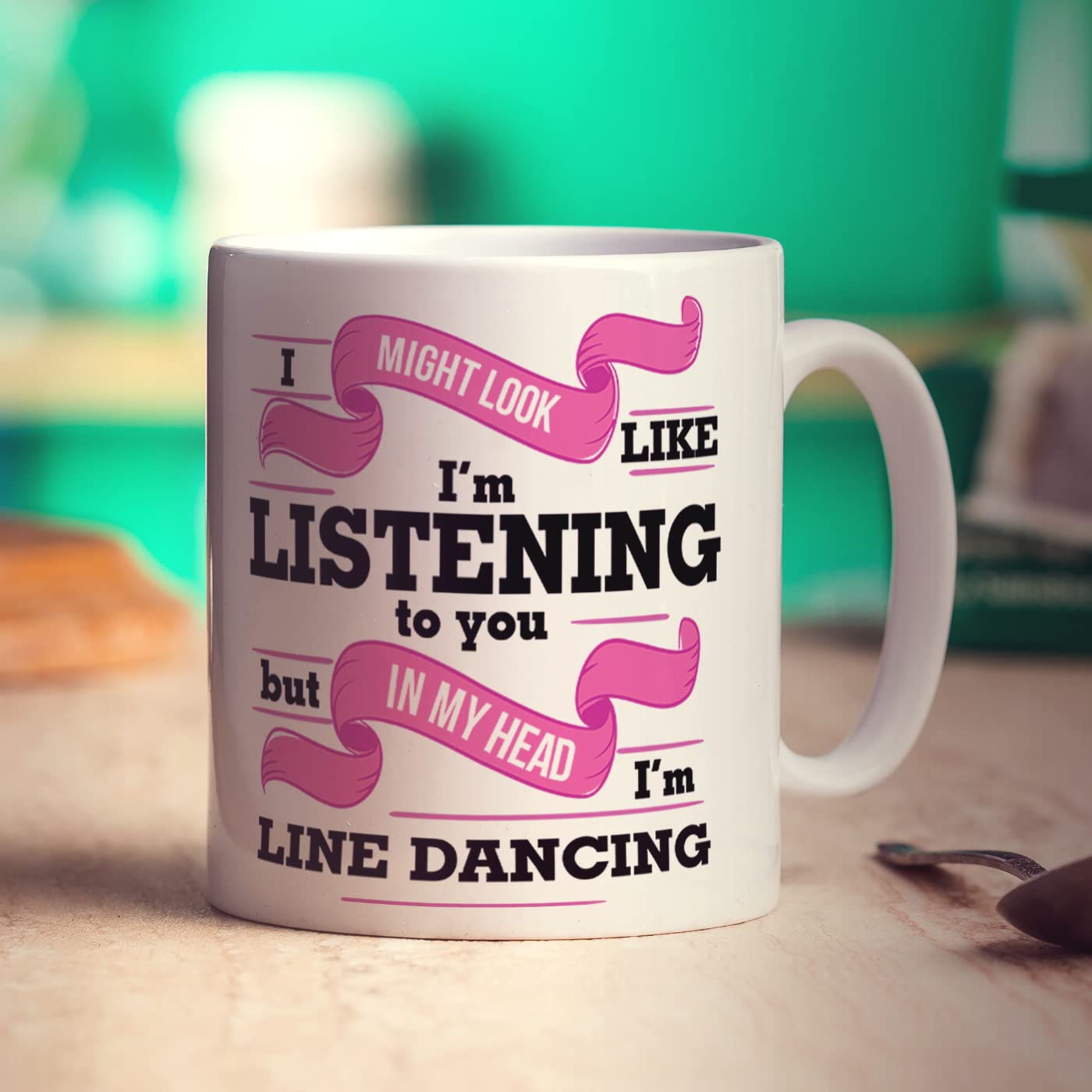 Printster White I Might Look Like I'm Listening To You But In My Head I'm Line Dancing Mug - 11Oz Ceramic Cup