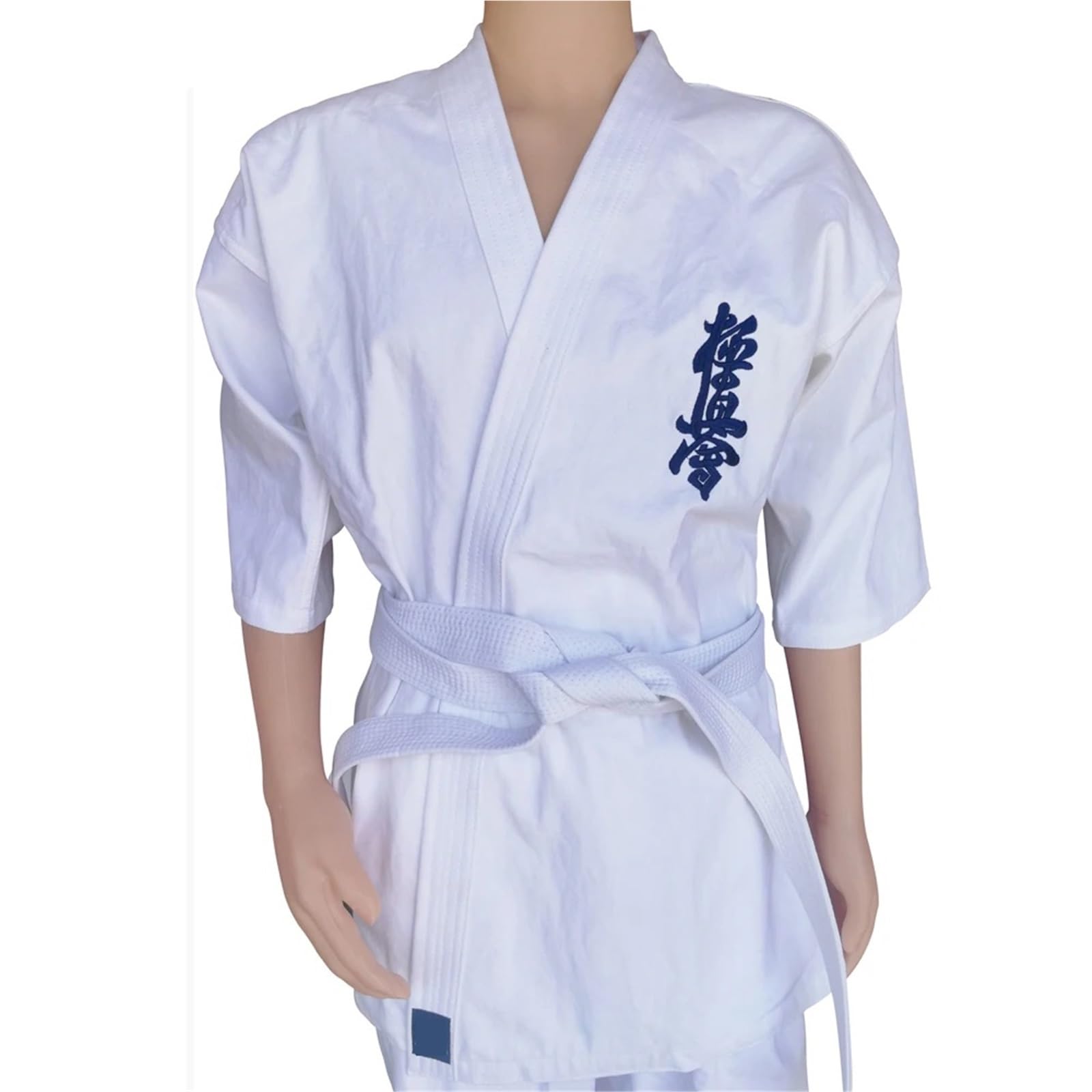 Tela de algodón for Uniforme de Karate, Kimono Gi for niños y Adultos con cinturón Blanco para Formación, Rendimiento(110cm)