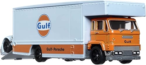 Miniatura 7 de Hot Wheels Folleto de la flota de transporte del equipo con Porsche 917 LH '18