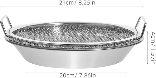 Miniatura 5 de PRETYZOOM 1 juego de bandeja de drenaje de malla colador de alimentos colador de cocina colador de aceite sin humo parrilla sartén aperitivos