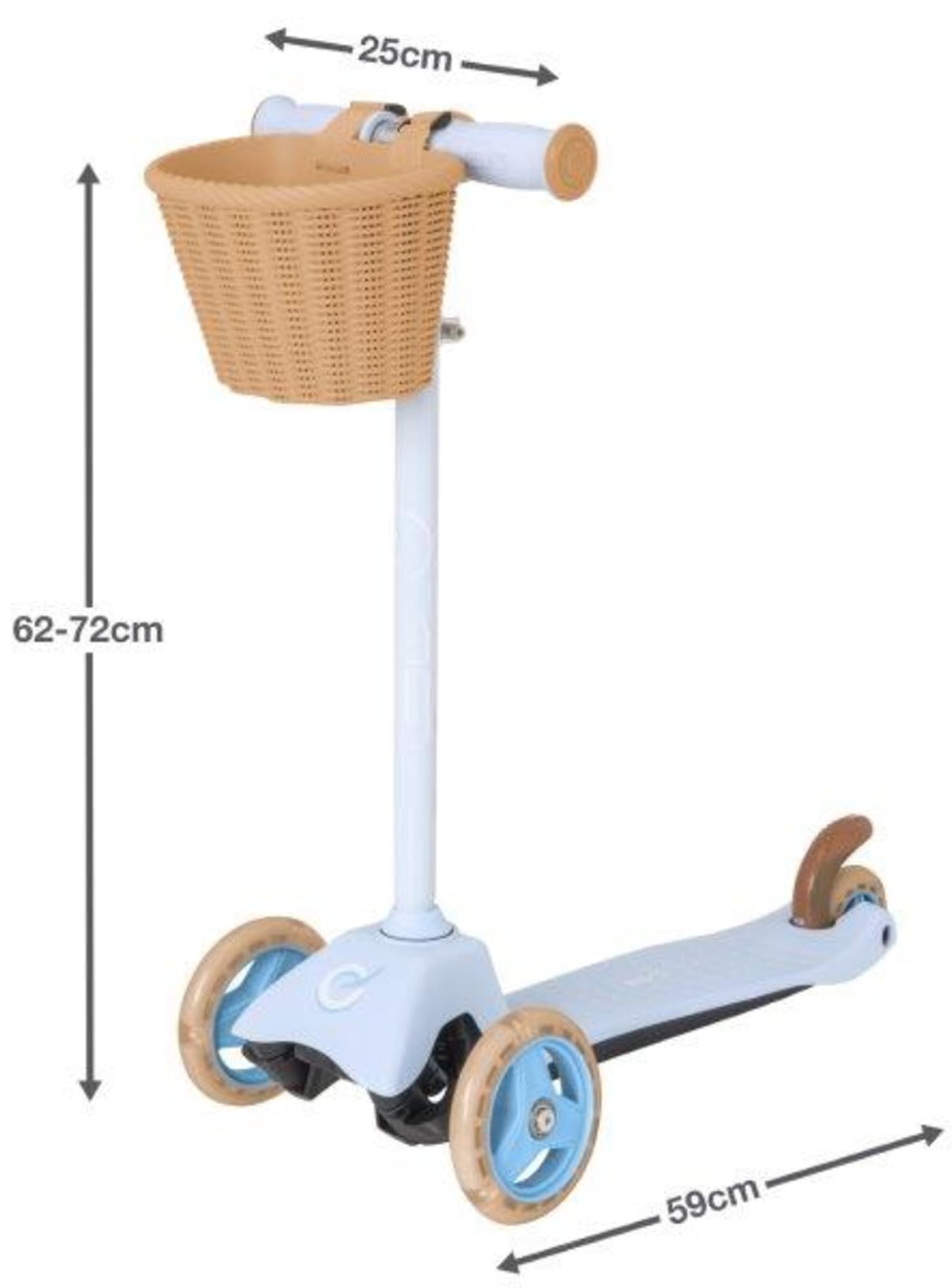 Monopattino Evo Mini Cruiser con cestino, Blu Cielo