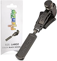 Vista 14 de FixNZip Paquete de reparación de cremallera de níquel negro pequeño, mediano y grande Reemplazo universal sin costuras deslizante para todas