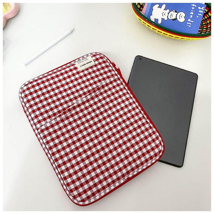 Funda para portátil a cuadros Harajuku 13-14 pulg rojo miniatura 5