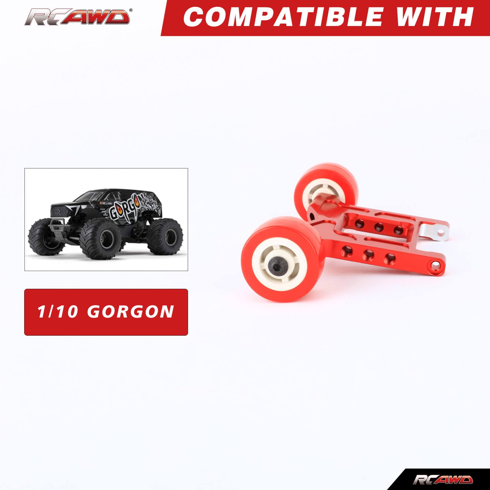 RCAWD Alloy Wheelie Bar Set for ARRMA 1/10 Gorgon 4X2 Series Upgrades Part