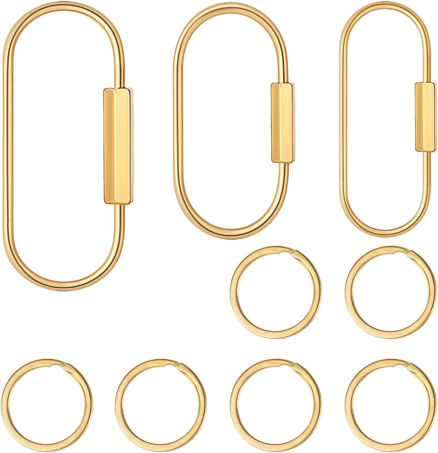 3pcs Brass Screw Lock Keychains with 6 Brass Key Ring,Durable Brass Screw Lock Clip Brass Carabiner,Ellipse Shape Universal Key Fob Holder for Car Office Home DIY Key Chains(3 Size) 3pcs Brass Screw Lock Keychains with 6 Brass Key Ring,Durable Brass Screw Lock Clip Brass Carabiner,Ellipse Shape Universal Key Fob Holder for Car Office Home DIY Key Chains(3 Size)