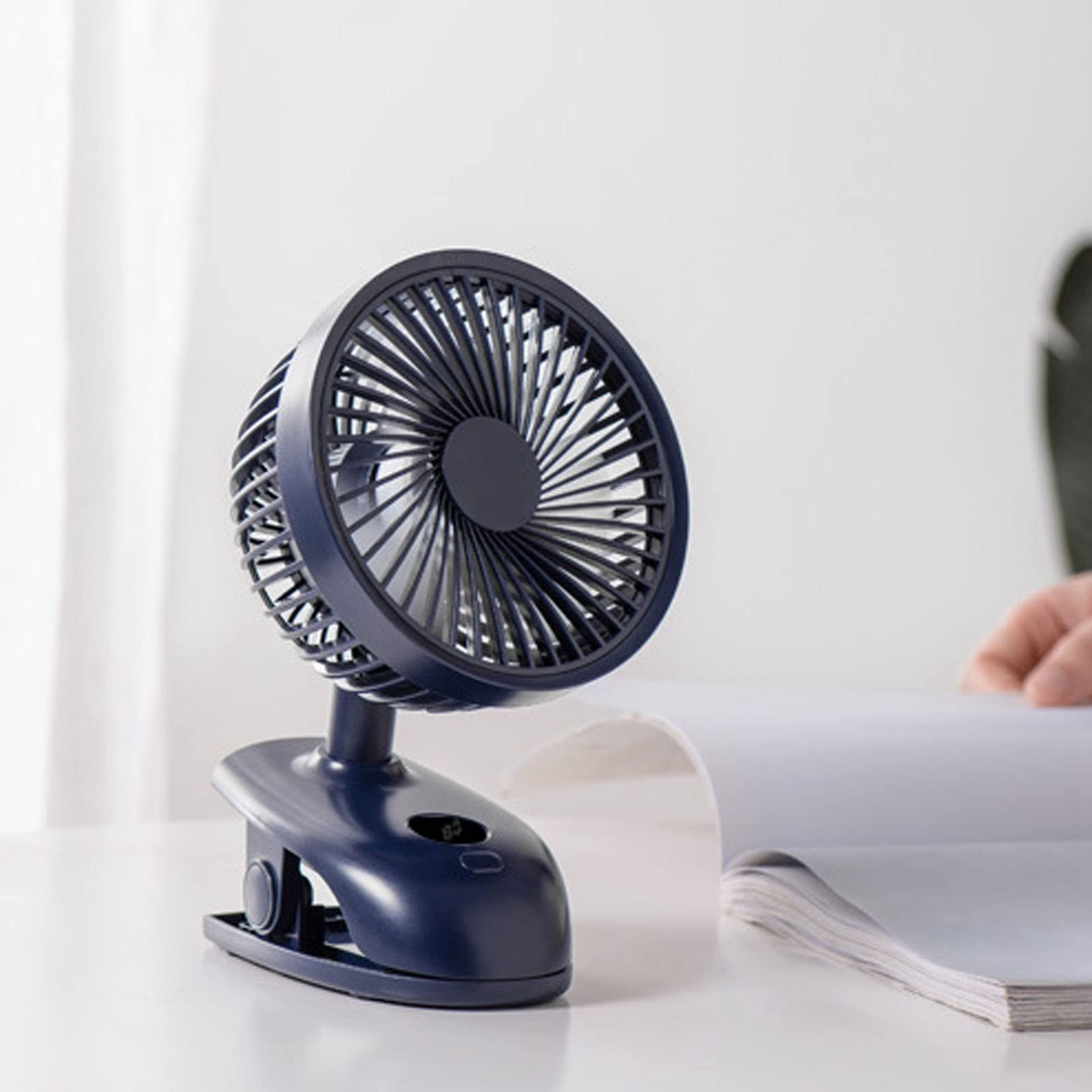 Ventilatore Da Scrivania Con Clip USB Ricaricabile - Mini Ventola Portatile Per Ufficio, Auto, Casa